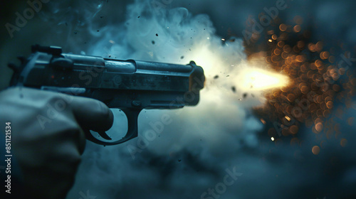 gunshot close up