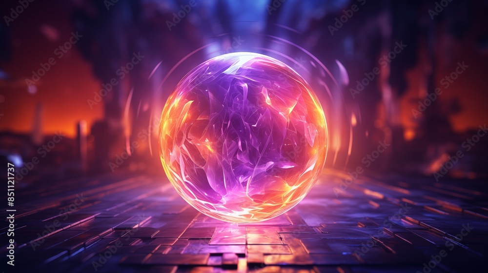 Glowing Fiery Energy Orb - Fantasy Surreal Vortex Sphere Artwork Glowing Fiery Energy Orb - Fantasy Surreal Vortex Sphere Artwork