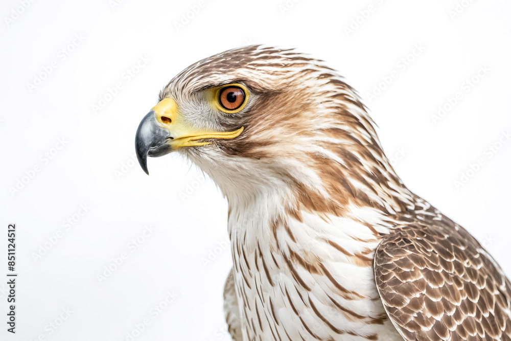 Close-up of a majestic hawk with sharp gaze Close-up of a majestic hawk with sharp gaze