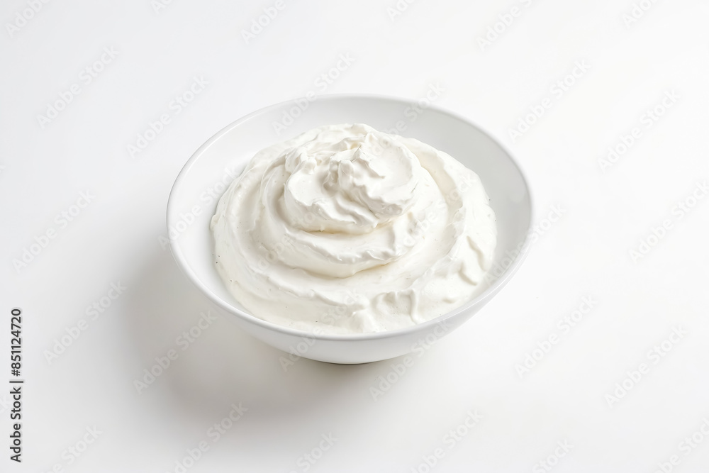 Whipped cream in a white bowl Whipped cream in a white bowl