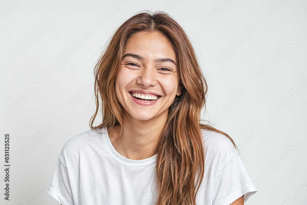 Portrait of a beautiful young woman laughing Portrait of a beautiful young woman laughing