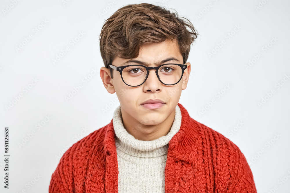 Portrait of a young man with a thoughtful expression Portrait of a young man with a thoughtful expression