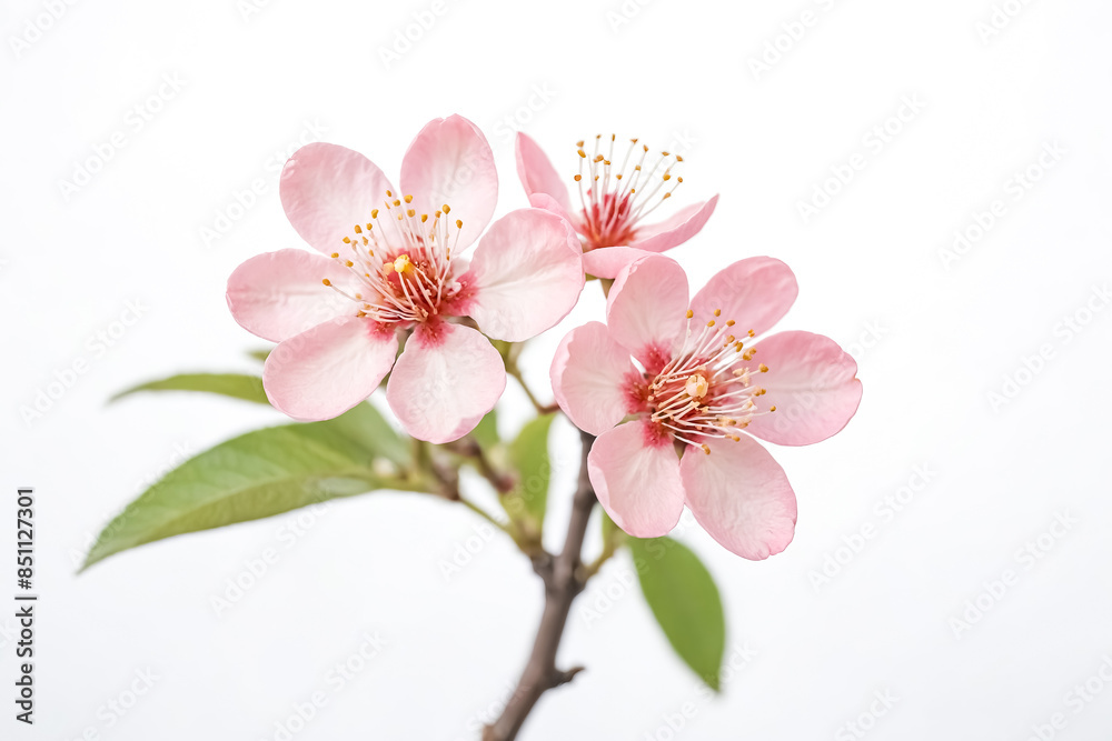 Delicate Pink Blossom Isolated on White Background Delicate Pink Blossom Isolated on White Background