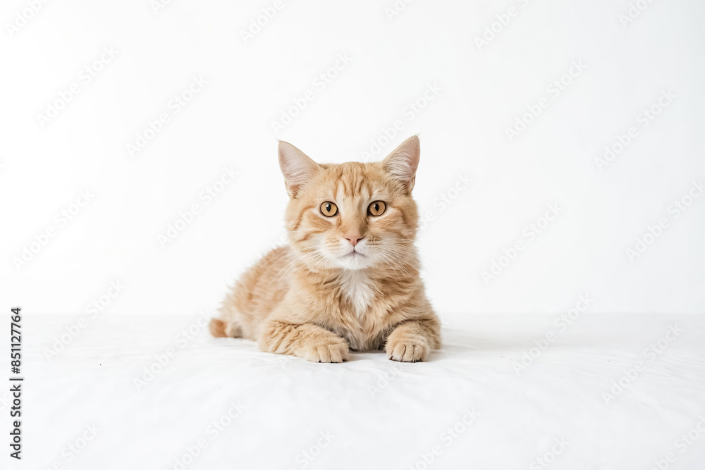Orange Tabby Cat on White Sheet Orange Tabby Cat on White Sheet