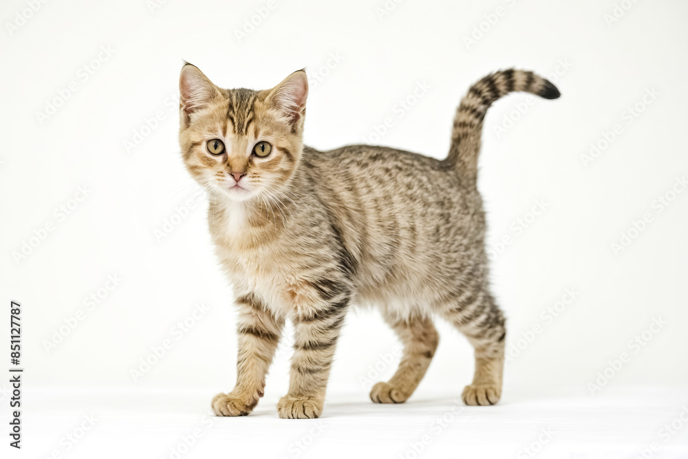 Cute Kitten Standing on White Background Cute Kitten Standing on White Background