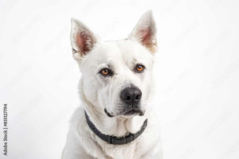 White Dog with Alert Eyes White Dog with Alert Eyes