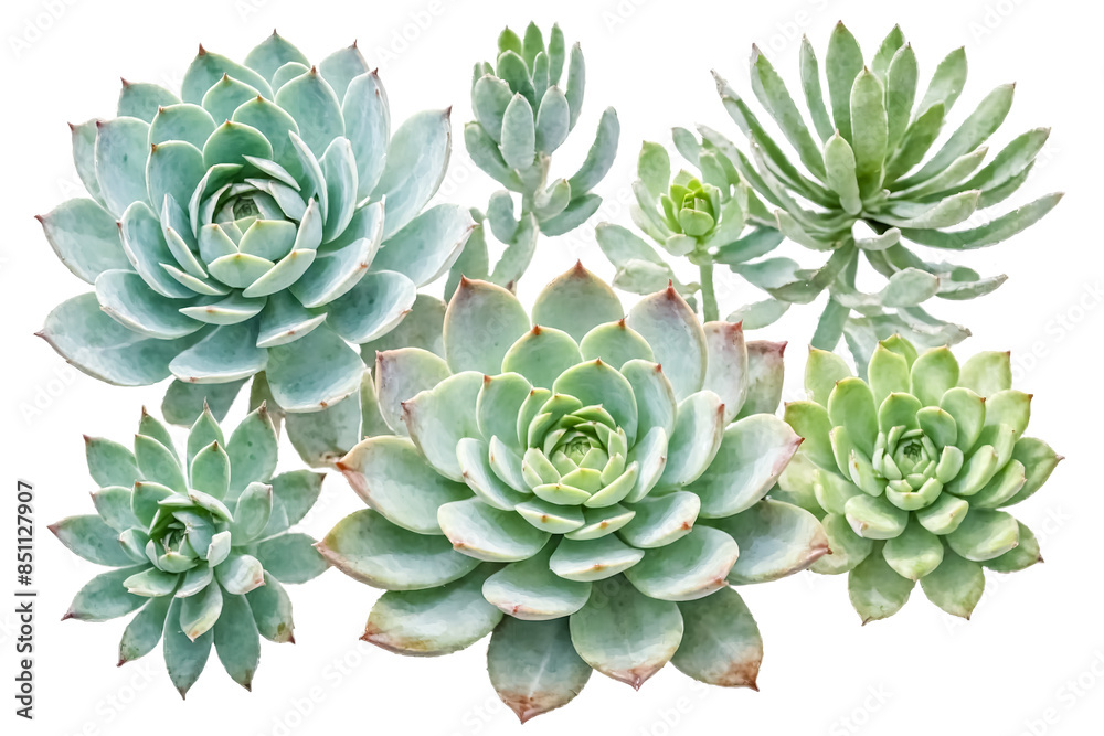 Succulent Plant Arrangement on White Background Succulent Plant Arrangement on White Background