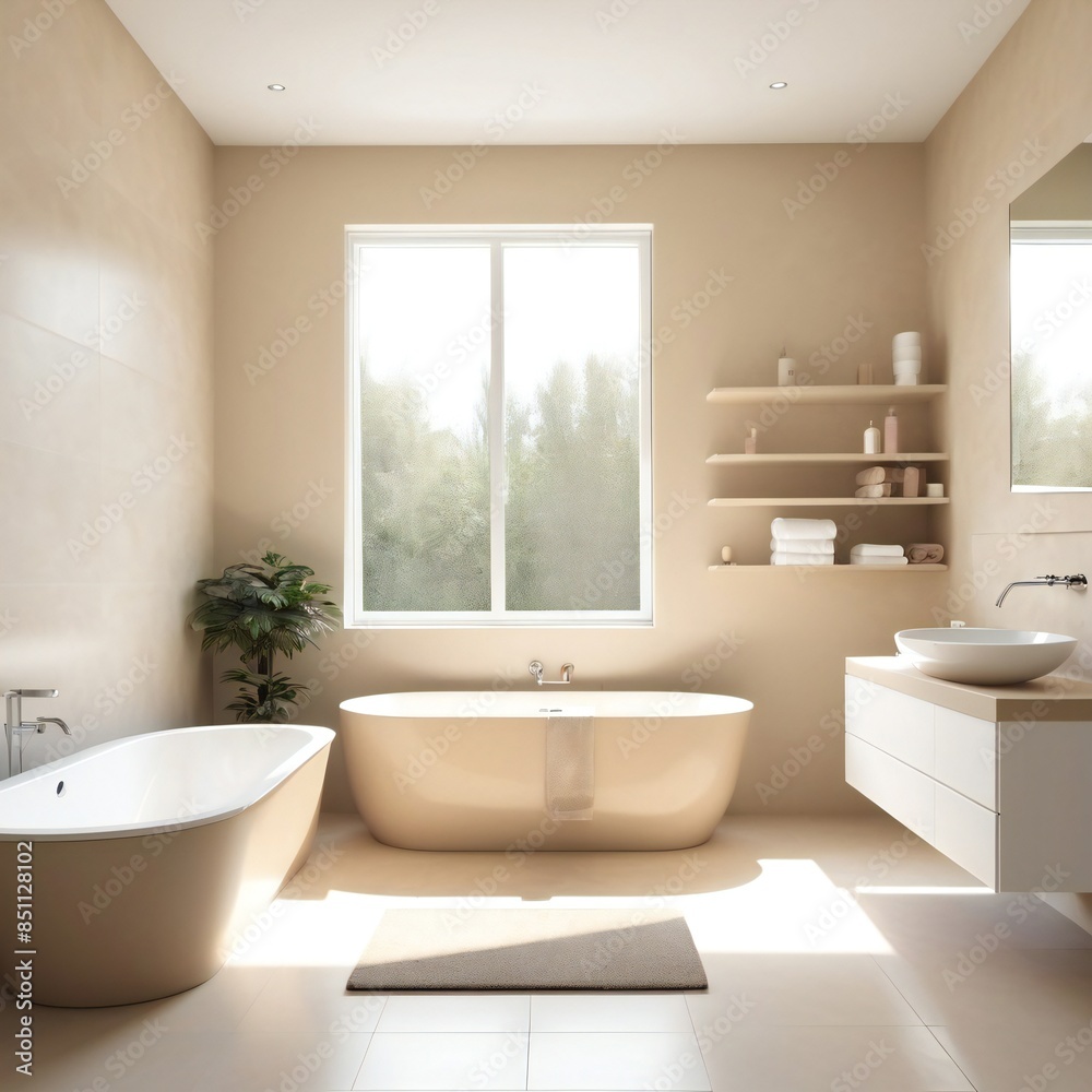 modern bathroom with towel and tiles modern bathroom with towel and tiles