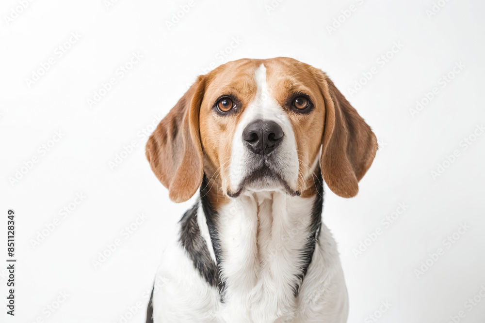 Beagle dog portrait with white background Beagle dog portrait with white background