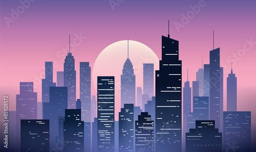 a cityscape with a city in the background.