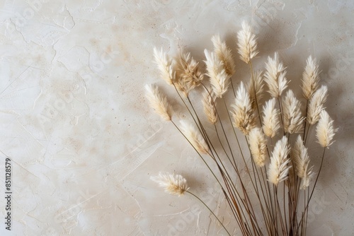 Dried Bunny Tail grass on a light background - generative ai