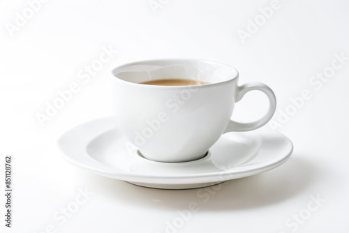 Wallpaper Mural White Coffee Cup And Saucer With Beige Liquid Torontodigital.ca