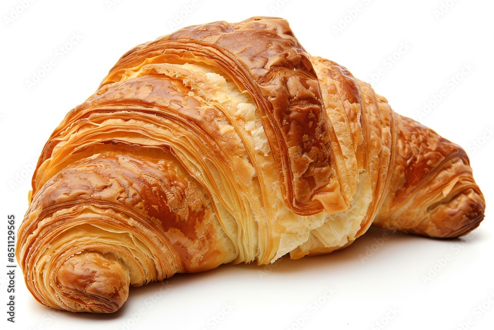 Freshly baked croissant isolated on white background. Freshly baked croissant isolated on white background.