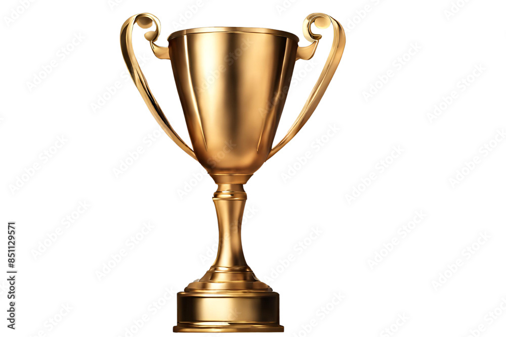 golden trophy on transparent background