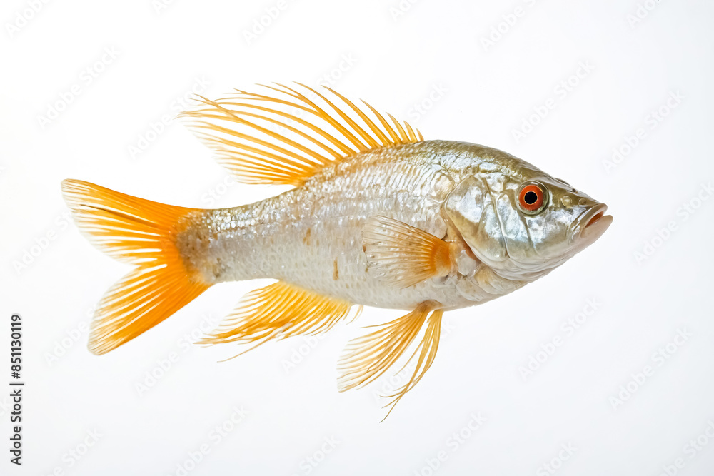 Fototapeta premium Golden Fish on White Background
