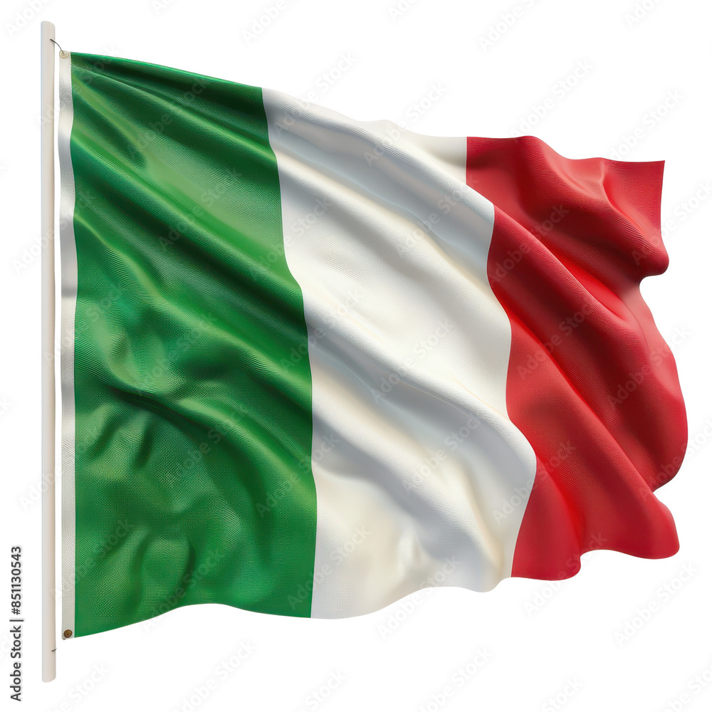 Italian flag waving in the air, showcasing vibrant colors and symbolizing Italy's national pride and heritage. Italian flag waving in the air, showcasing vibrant colors and symbolizing Italy's national pride and heritage.