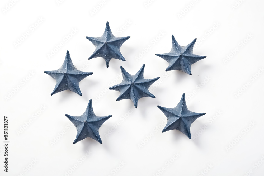 Blue Starfish on White Background