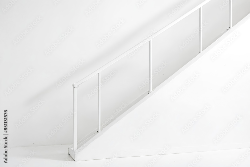 Obraz premium White Staircase Railing Against White Wall