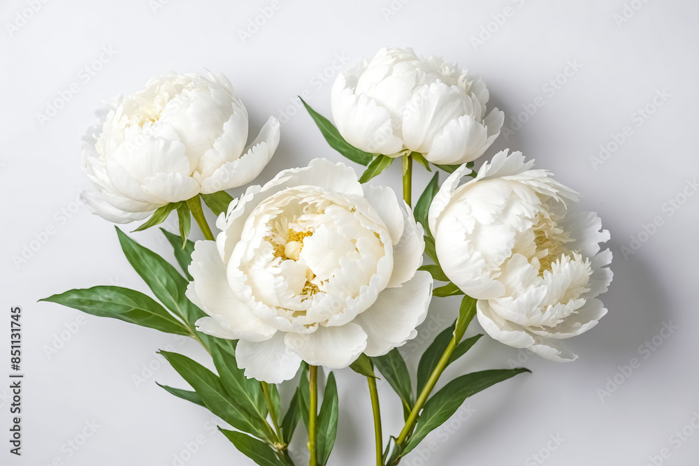 White Peonies on White Background White Peonies on White Background