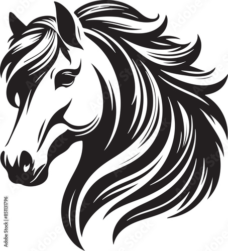 Wallpaper Mural Silhouette image  horses head Victor style Torontodigital.ca