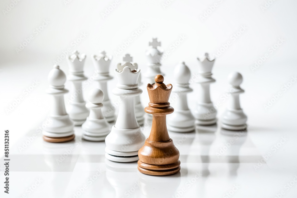 Chess Queen Standing Out from the Crowd