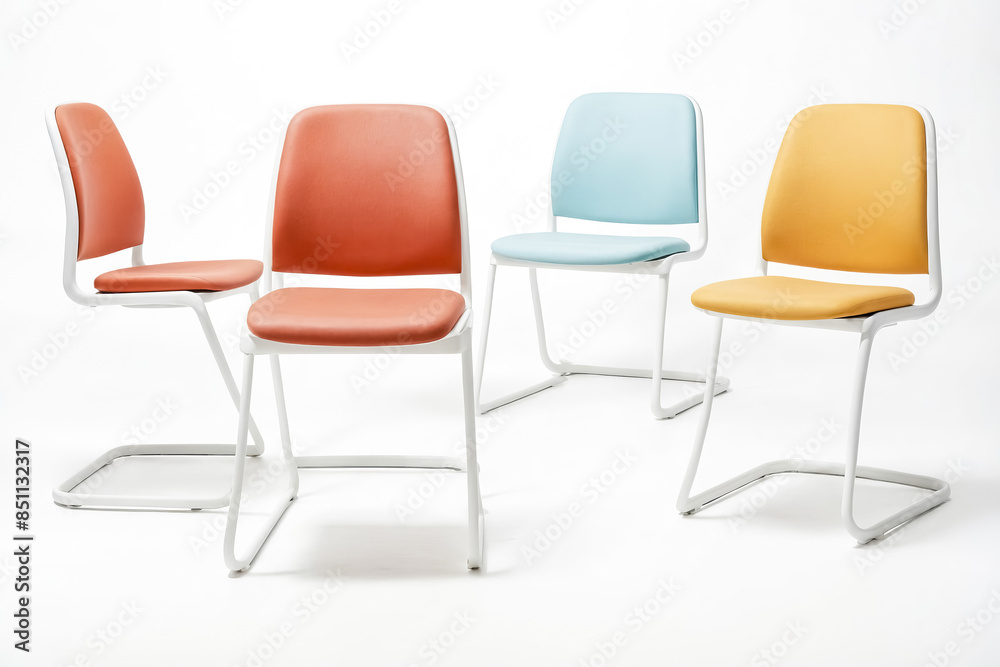 Four Modern Chairs in Different Colors Four Modern Chairs in Different Colors