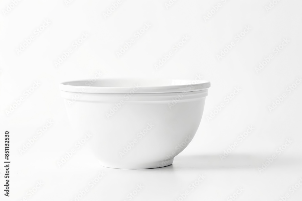 White ceramic bowl on white background