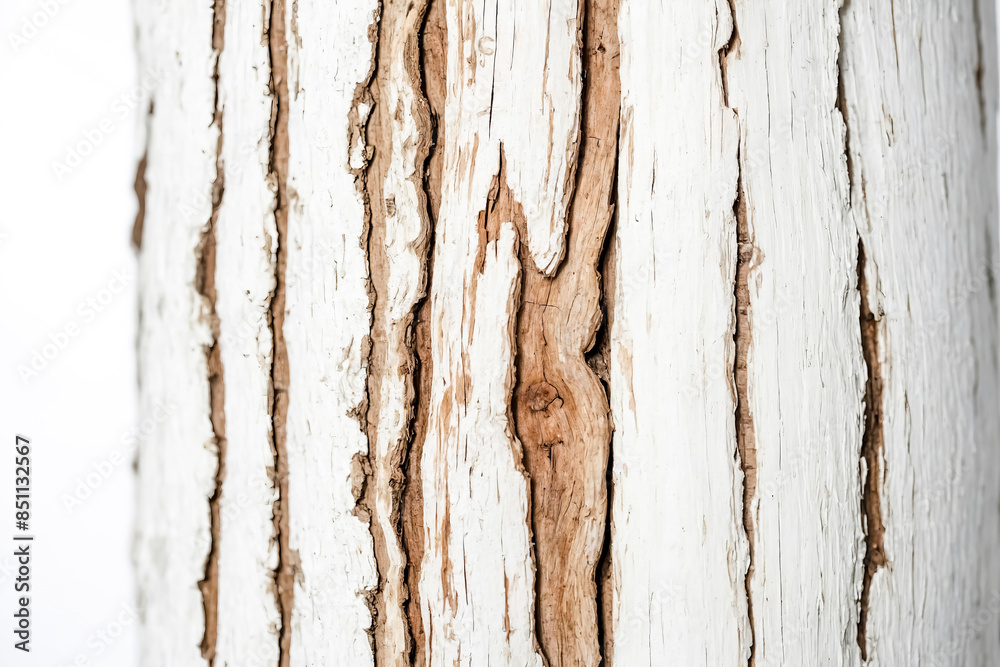 Obraz premium Whitewashed Tree Bark Close-Up