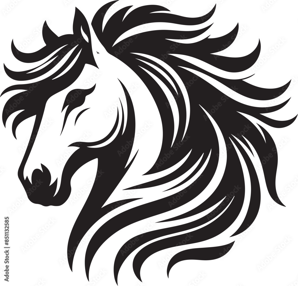 Obraz premium Silhouette image horses head Victor style