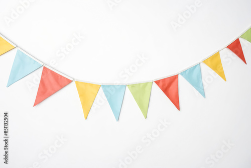 Colorful Bunting Flags on White Background Free Download Colorful Bunting Flags on White Background - GFXLoad