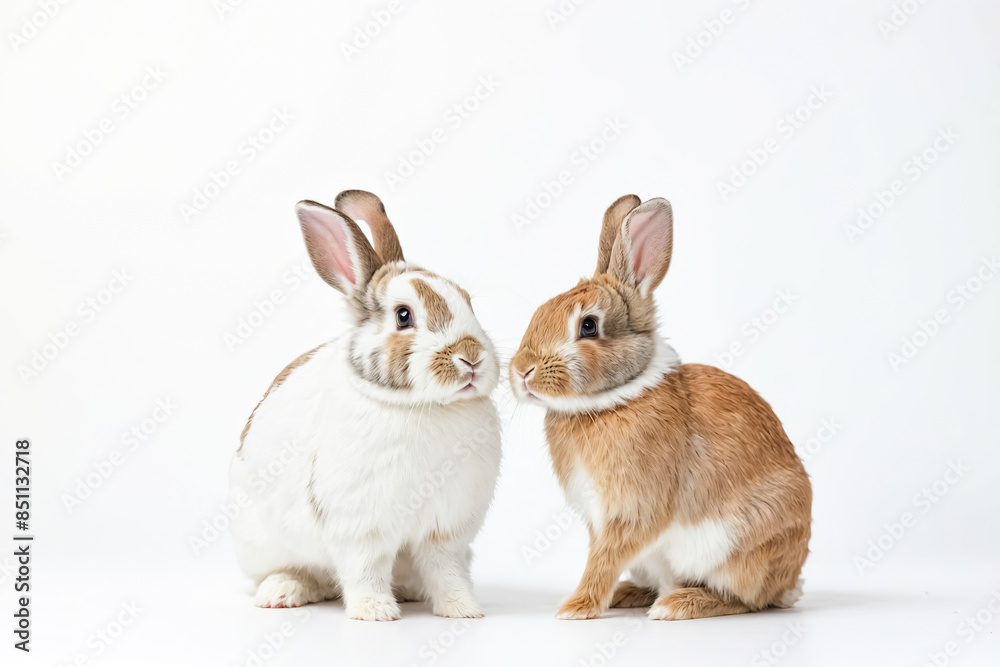 Two Rabbits Looking at Each Other Two Rabbits Looking at Each Other