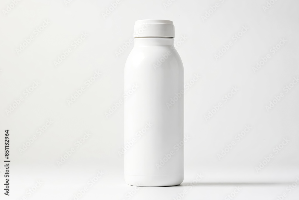 White Water Bottle Mockup on a White Background White Water Bottle Mockup on a White Background