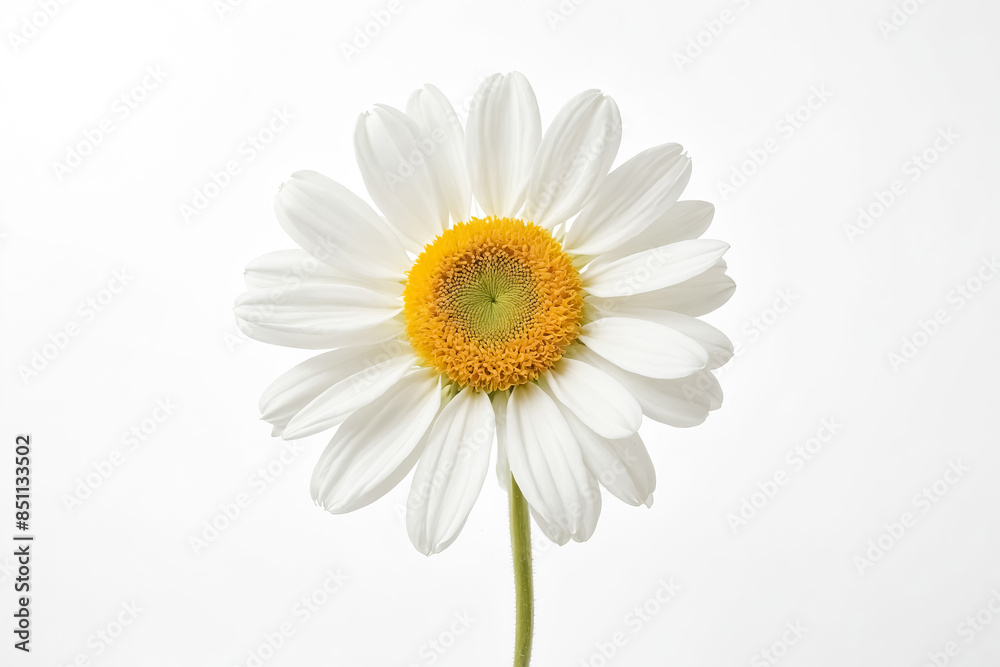 Single White Daisy Flower on White Background Single White Daisy Flower on White Background