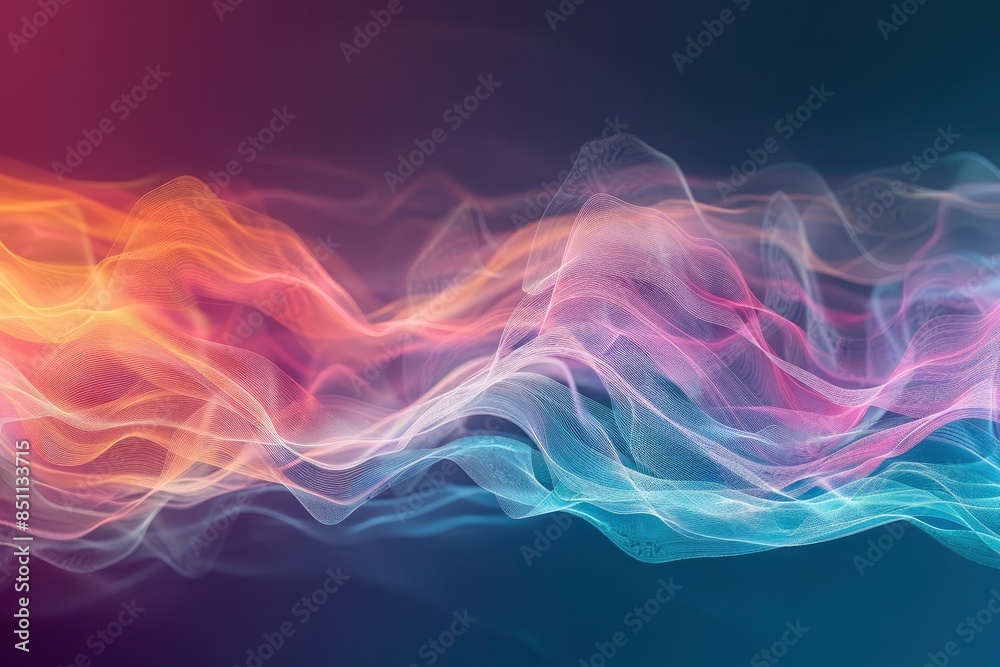Background wave colourful abstract - generative ai Background wave colourful abstract - generative ai