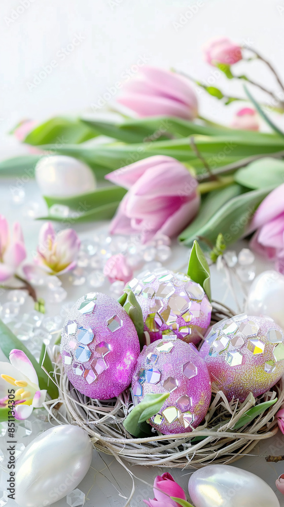 The Vibrant Background for Spring Celebrations and Festive Promotions of Whimsical Easter Wonderland. Perfect for greeting cards, promotional materials, digital content, and event invitations The Vibrant Background for Spring Celebrations and Festive Promotions of Whimsical Easter Wonderland. Perfect for greeting cards, promotional materials, digital content, and event invitations