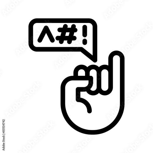5 swearing line icon illustration vector graphic