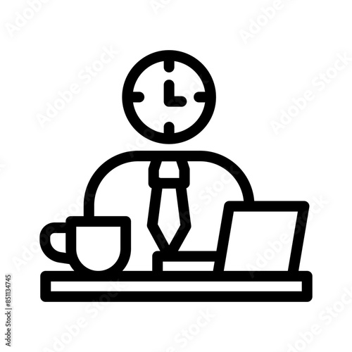 13 workaholic line icon illustration vector graphic