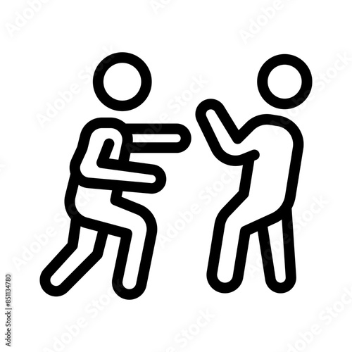 27 fighting line icon illustration vector graphic
