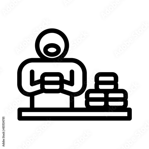 28 binge eating line icon illustration vector graphic