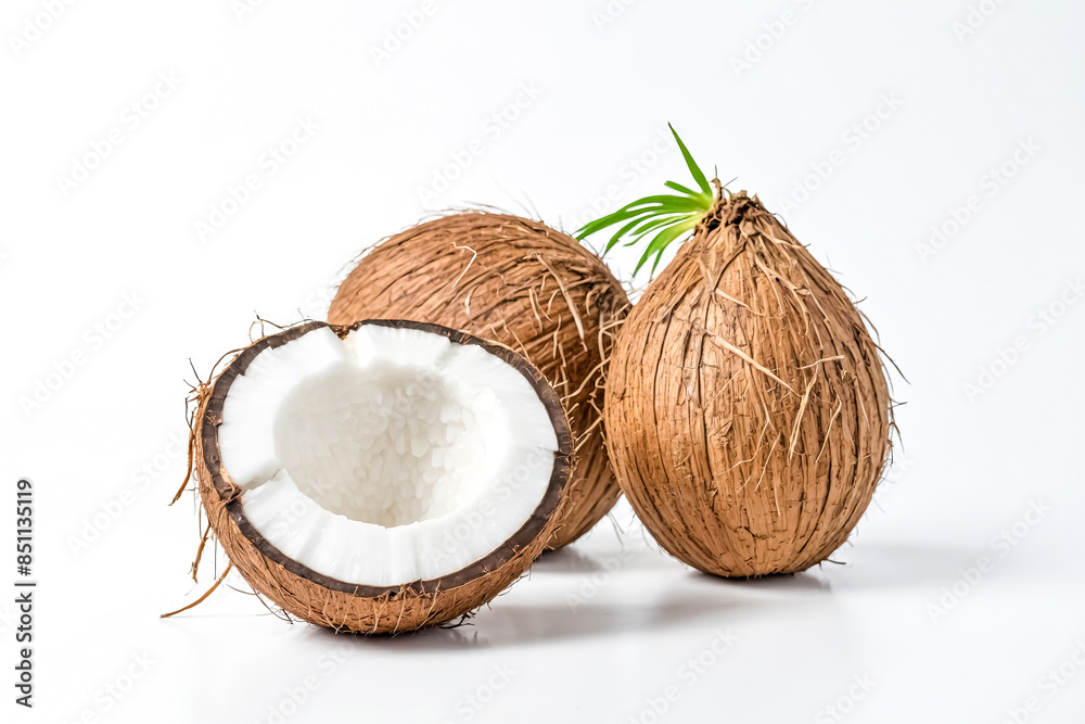 Fresh Coconut Isolated On White Background
