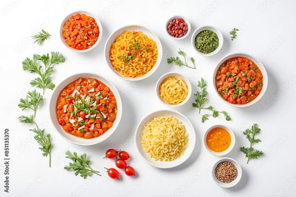 A Variety of Colorful Dishes Ready to Serve A Variety of Colorful Dishes Ready to Serve