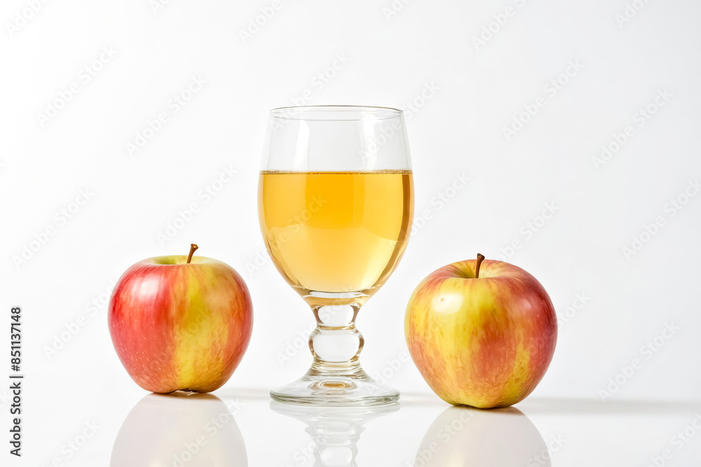 Glass of Apple Juice with Apples Glass of Apple Juice with Apples