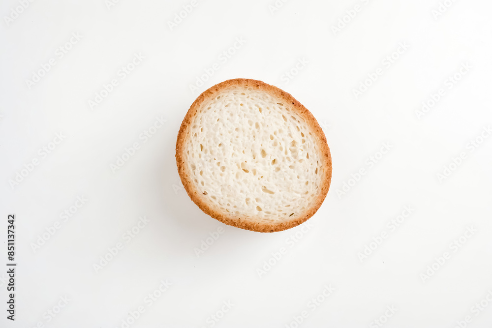 Close-up of a Single Round Bun with Crispy Crust Close-up of a Single Round Bun with Crispy Crust