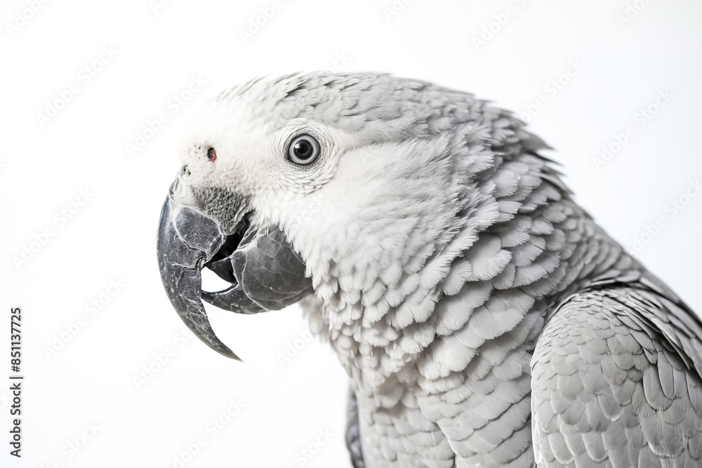 Obraz premium Grey Parrot Close-Up Portrait