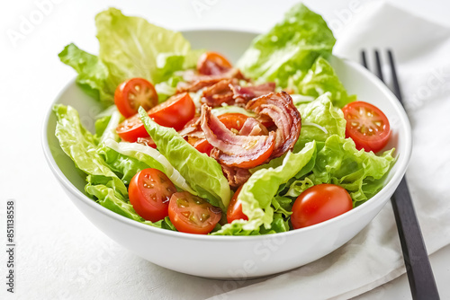 Fresh Salad with Bacon and Tomatoes
