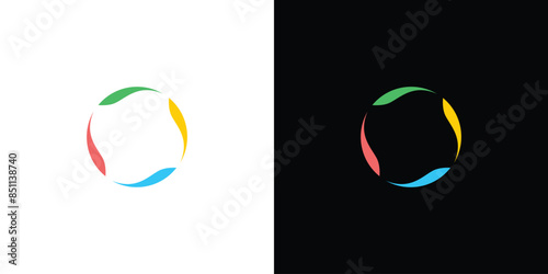 Simple and colorful circle logo design