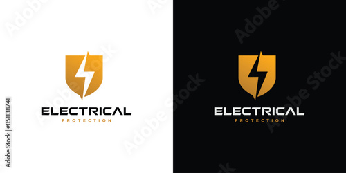 Powerful and modern electrical protection logo design