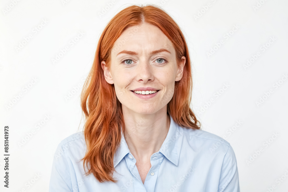 Portrait of a Smiling Woman with Red Hair Portrait of a Smiling Woman with Red Hair
