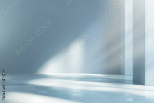 Abstract blur blue grey background for product presentation with empty space