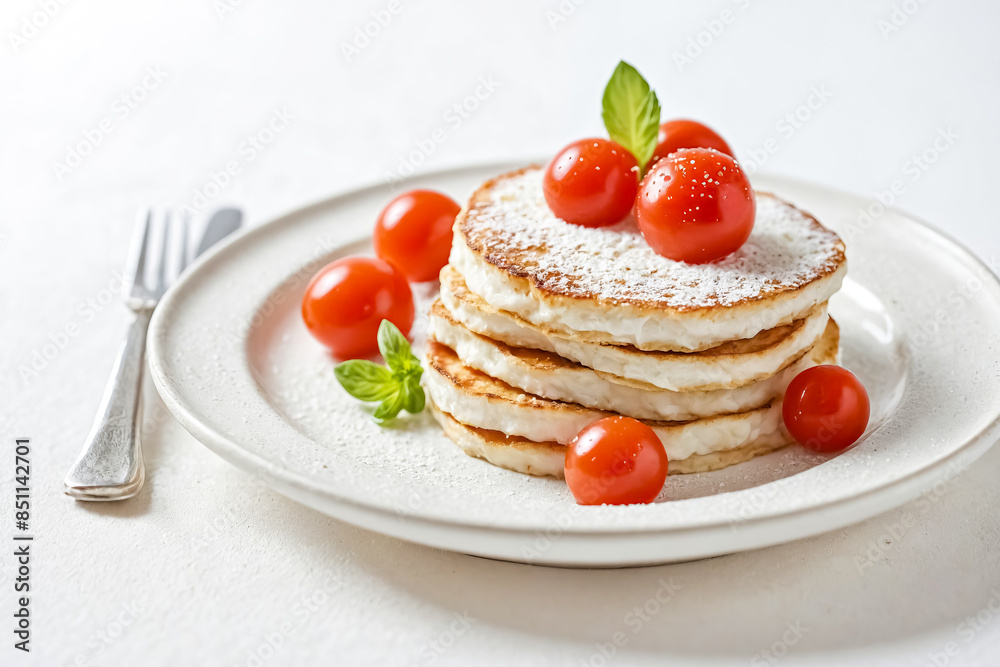 Delicious Ricotta Pancakes with Cherry Tomatoes and Basil Delicious Ricotta Pancakes with Cherry Tomatoes and Basil